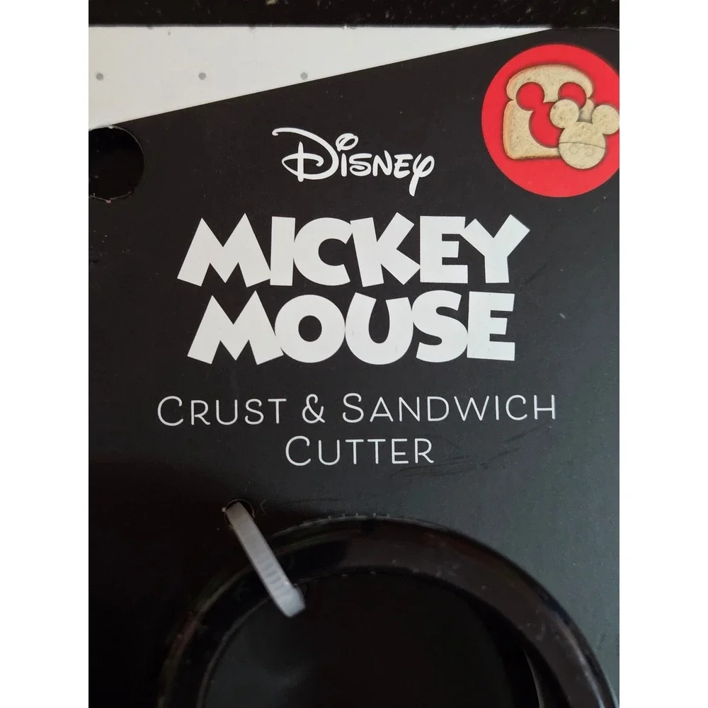 Disney Mickey Mouse Crust and Sandwich Cutter Black Red Kitchen Tool NEW